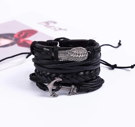 Sada kožených náramků, sada LEATHER křídel