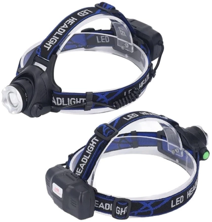 HEADLIGHT voděodolná taktická LED USB čelovka
